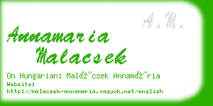 annamaria malacsek business card